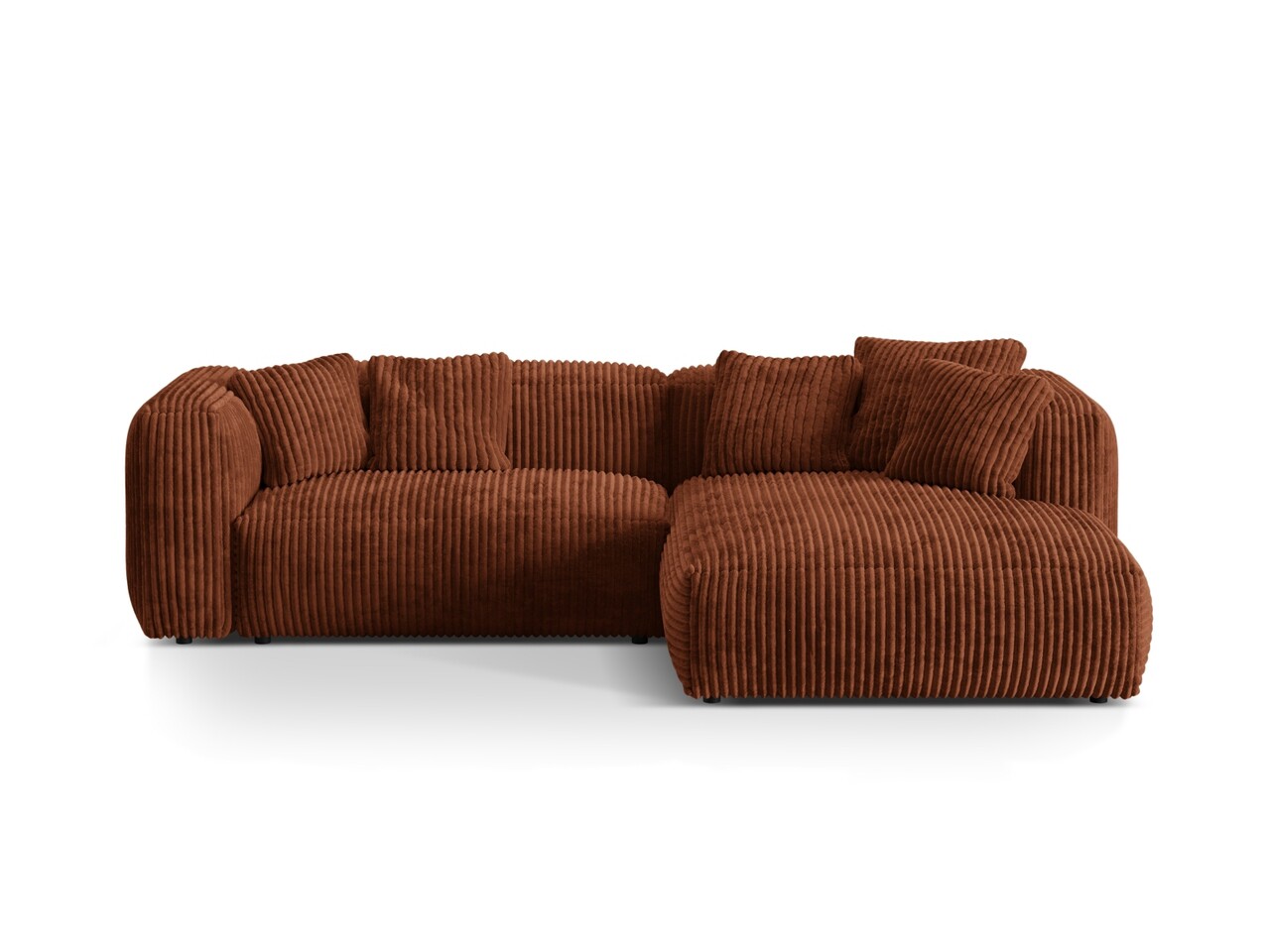 Coltar modular dreapta 2 locuri, Martina-212, Micadoni Home, 283x176x75 cm, velur, caramiziu Colțare